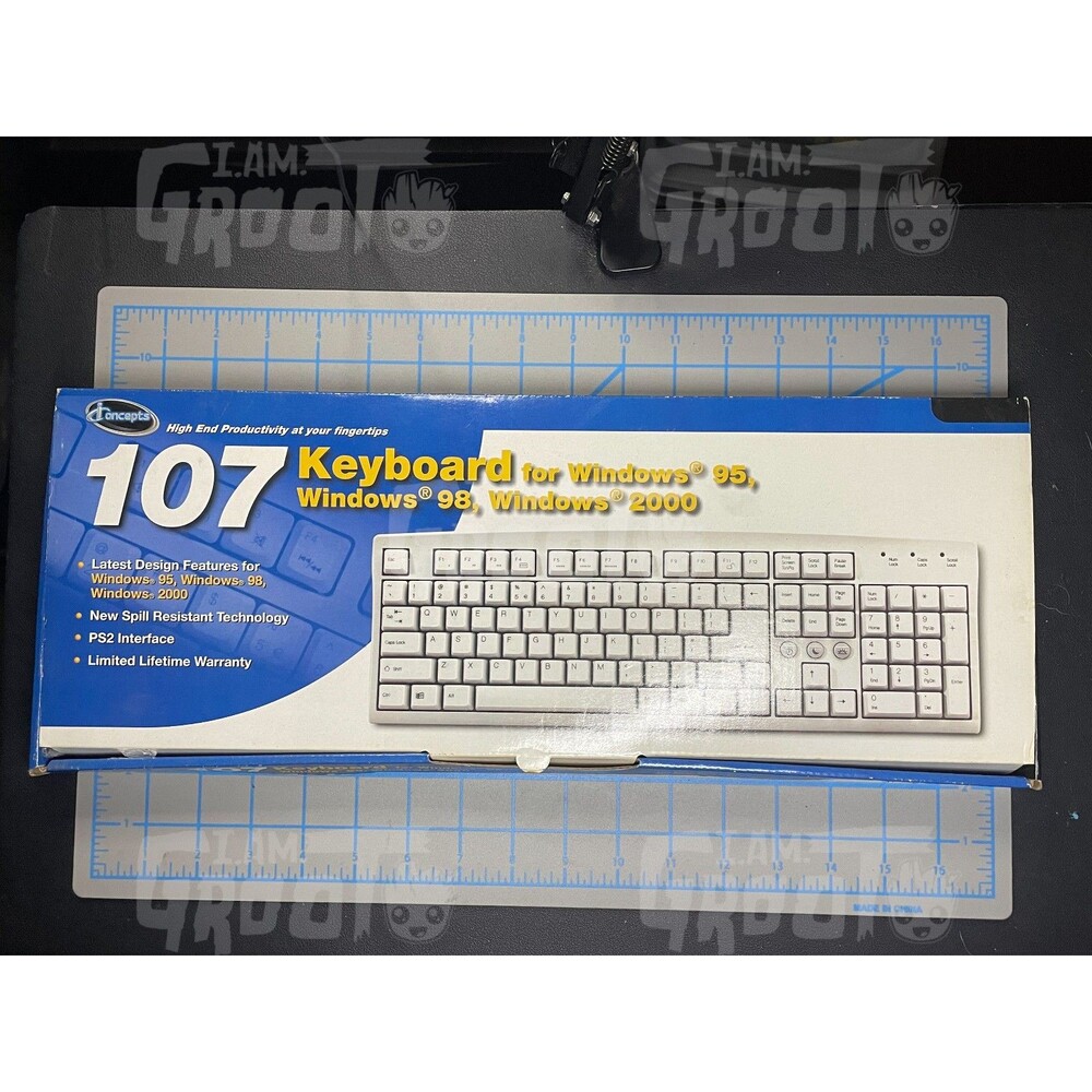 iConcepts 107 PS/2 Keyboard for Windows 95 98 2000 Vintage TESTED WORKING